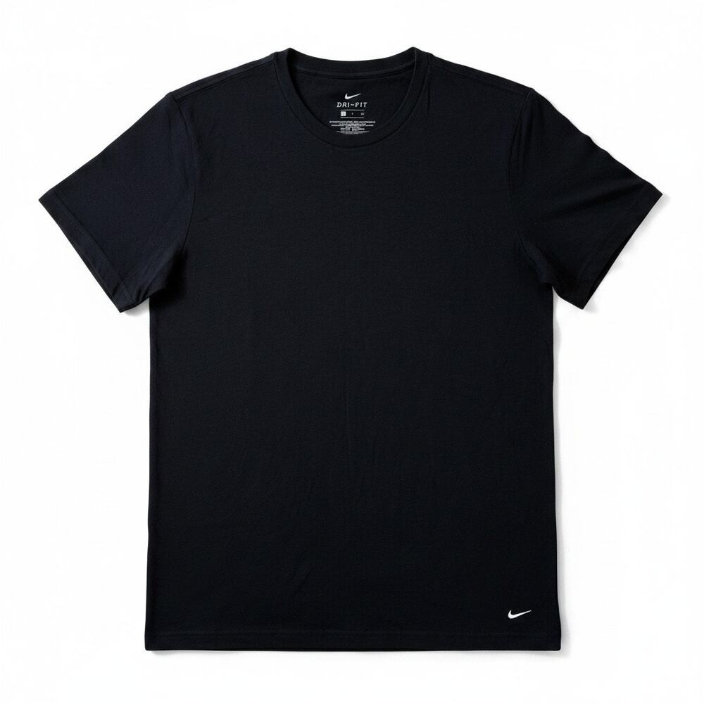 Nike Mens Dri Fit Short Sleeve Crew Neck T-Shirt Black Size Small Activewear New